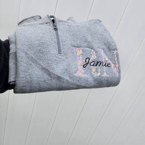 Registered Nurse Sweatshirt Floral Quarter Zip embroidered, Personalized Nurse Quarter Zip, Nurse Sweater,New Nursing Student Gift For Nurse