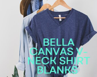 Blank V-neck Bella Canvas T-shirt 3005 Plain Bella Canvas V-neck Shirt ...