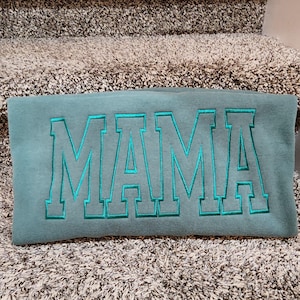 College Block Mama Comfort Colors® Embroidered Grandma Shirt, Gigi Gift for Grandma, Nana Shirt, New Grandma Gift, Embroidered Grandma