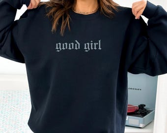 Sudadera o sudadera con capucha bordada de buena chica, club de romance de buena chica, suéter obsceno para amantes de los libros, sudadera con capucha de romance oscuro literario para amantes de los libros