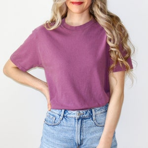 Blanco T-shirts met comfortkleuren,% 100 katoen, trendy zachte vintage gekleurde gewassen T-shirts, blanco T-shirts met comfortkleuren voor knutselen, uniseks