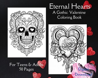 Ewige Herzen: Ein Gothic-Malbuch zum Valentinstag