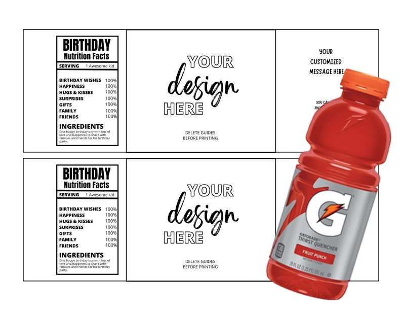 Energy Drink Blank Label Template. Gatorade Blank Label Template