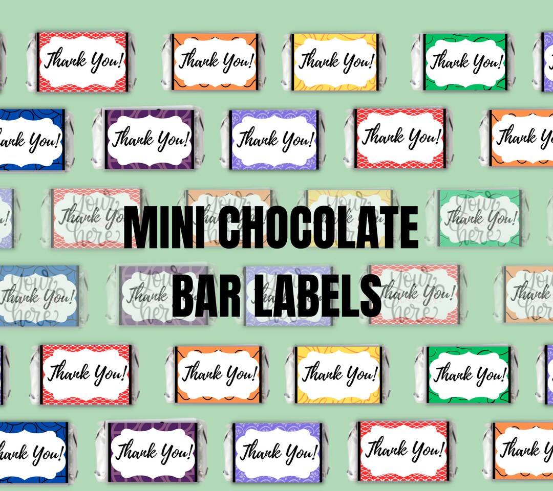 Hershey's Chocolate Mini Wrapper Template Chocolate - Etsy
