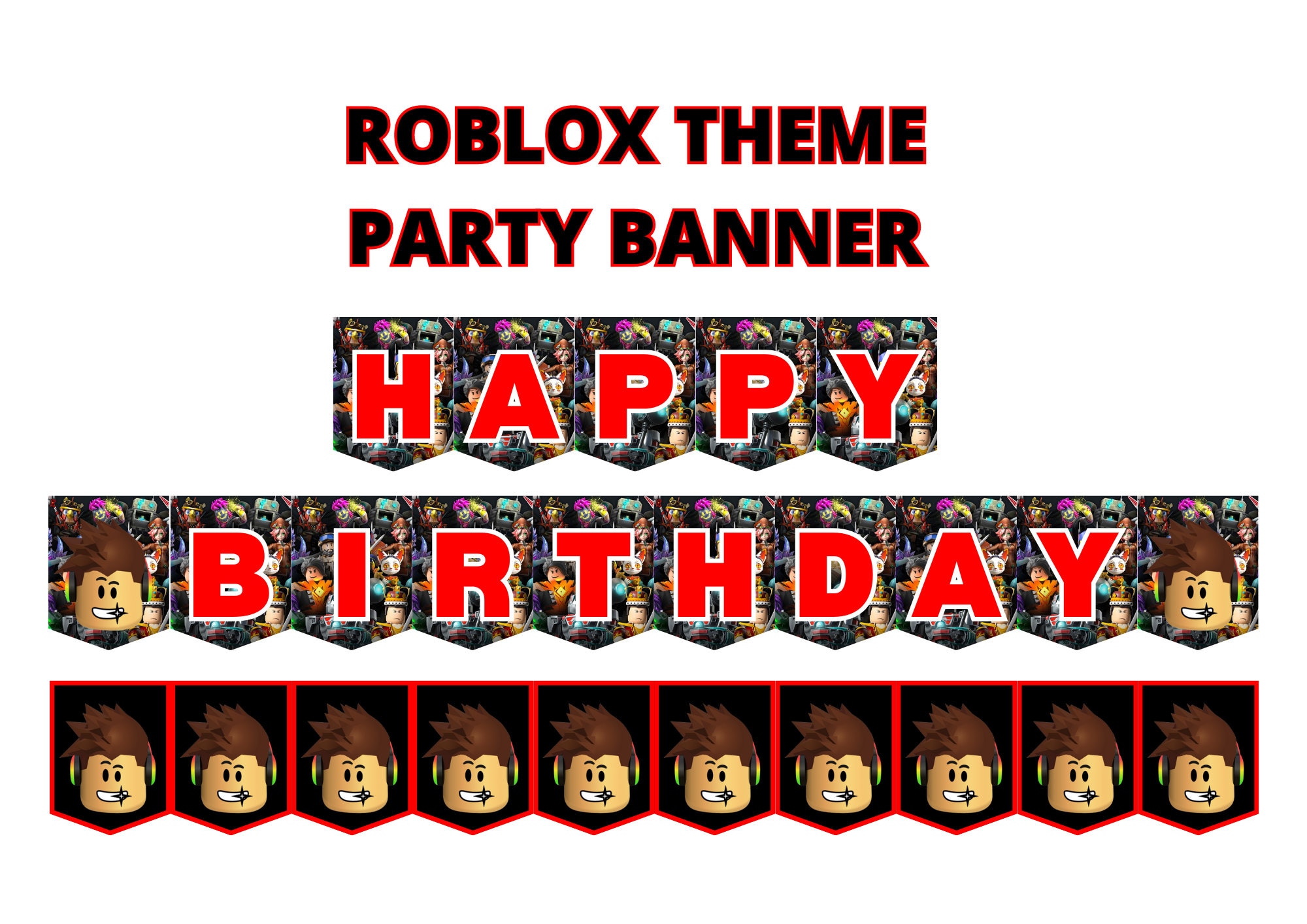 Roblox Banner Backdrop - oscarsitosroom  Banner backdrop, Happy birthday  banner printable, Birthday invitations
