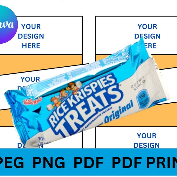 Rice Krispies Treat Label Editable Template, Rice Krispies Template, Rice Krispies DIY Template, Rice Krispies Template Label