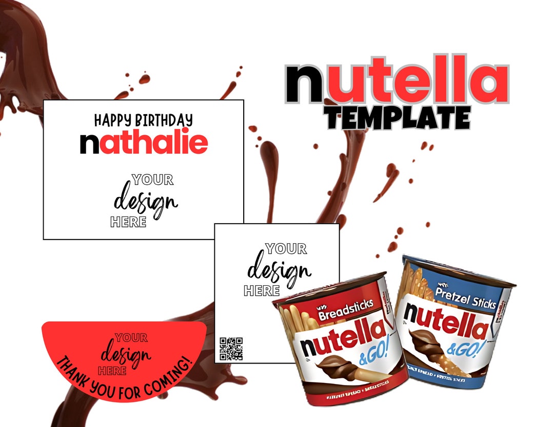 Nutella Chocolate Spread Editable Blank Template, Nutella &amp; Go Template ...