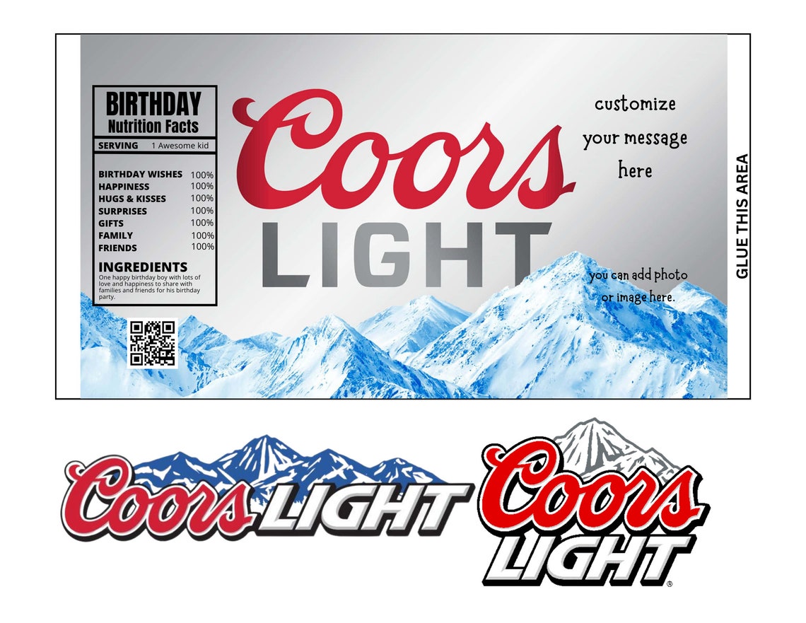 Coors Light Editable Template, Coors Light, in Can Template, Beer Can Coors Light Editable Template, Coors Light, in Can Template, Beer Can