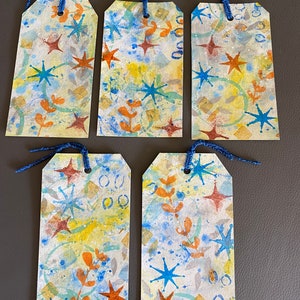 Handmade Gift Tags Collage Art Mixed Media Tags Handmade Cards Bookmarks Original Art Basket Tags Colorful Cards Junk Journals Vision Boards