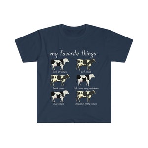 Camiseta de vaca, Mis cosas favoritas son las vacas, linda camisa de vaca, camiseta de mujer, camisa de granja, animales, camiseta de algodón, S-3XL