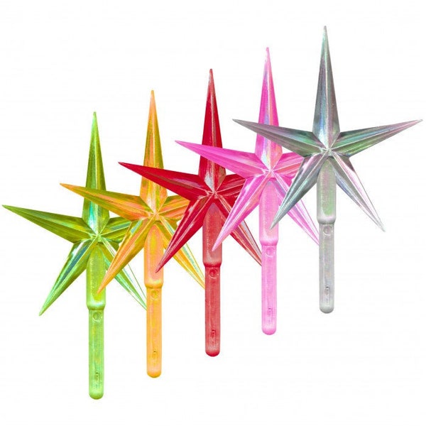 Medium Modern Aurora Irridescent Tree Star * Replacement for Vintage Ceramic Tree * Choose Color