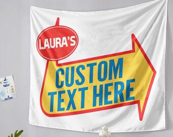 PERSONALISIERTE Warped Tour Tapisserie Wand Flagge / benutzerdefinierte Kunst Banner Backdrop Design Leinwand Wohnheim Poster Bachelorette Party Emo Geschenk