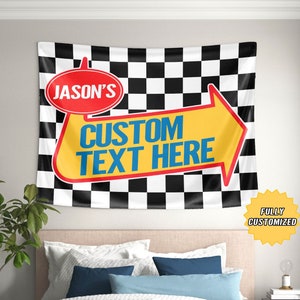 Custom Warped Tour Tapestry Wall Flag / Personalized Rock Banner Backdrop Design Canvas Dorm Poster Bachelorette Party Emo Gift