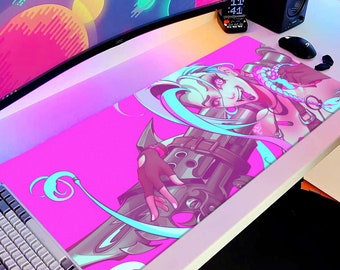 Jinx League of Legends Mouse Pad XL Gaming LoL Desk Mat / Play Mat Large Decor Office Custom Cover Computer Print Art Game Gift