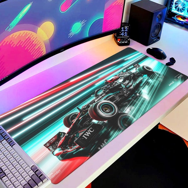 Formula1 Desk Mat XL Gaming Mouse Pad Gift desk pad Large F1 Mercedes Racing Decor Office Custom Cover Computer Game Print Blotter