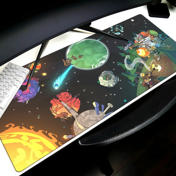 Outer Wilds Mouse Pad XL Gaming Desk Mat / Gift Large  Gaming Decor Custom Galaxy scifi Artwork Print Art Merch