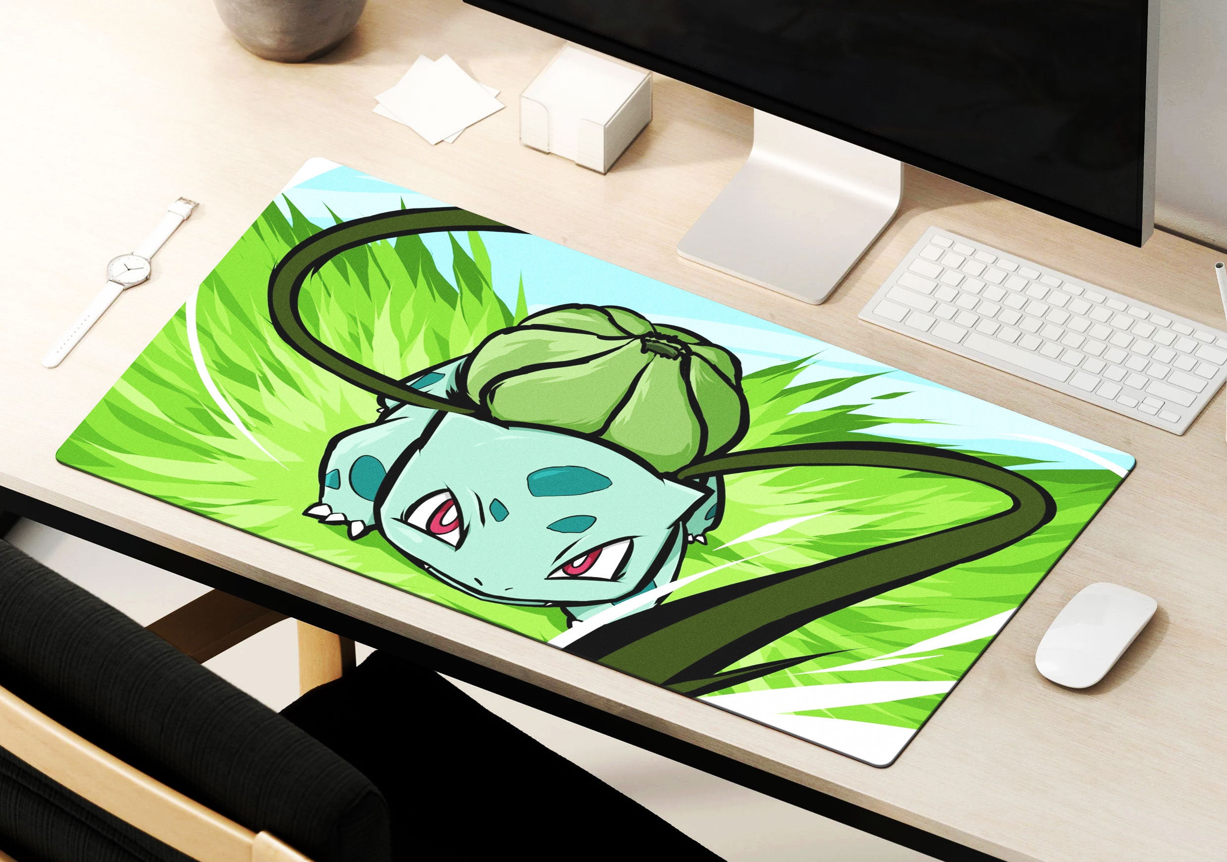 Mouse pad personalizado gamer - Pokemon Agua Fogo Planta Charizard Blastoise Venusaur