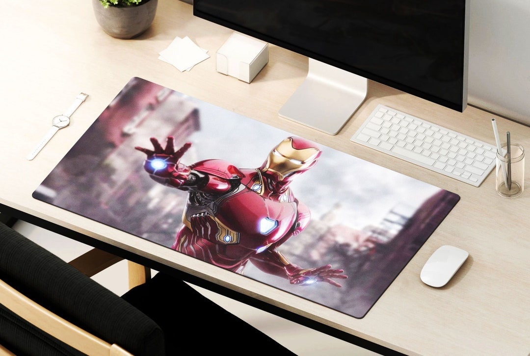 Iron Man Desk Mat XL Gaming Video Game Large Mouse Pad Gift Desk Pad Large Personalized Marvel