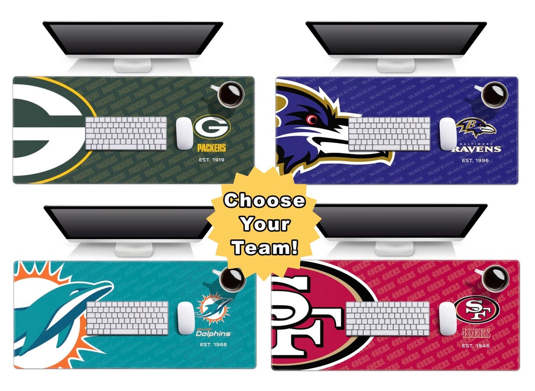 Football Team Desk Mat Custom Mouse Pad / NFL Mouse Pad / Desk Etsy