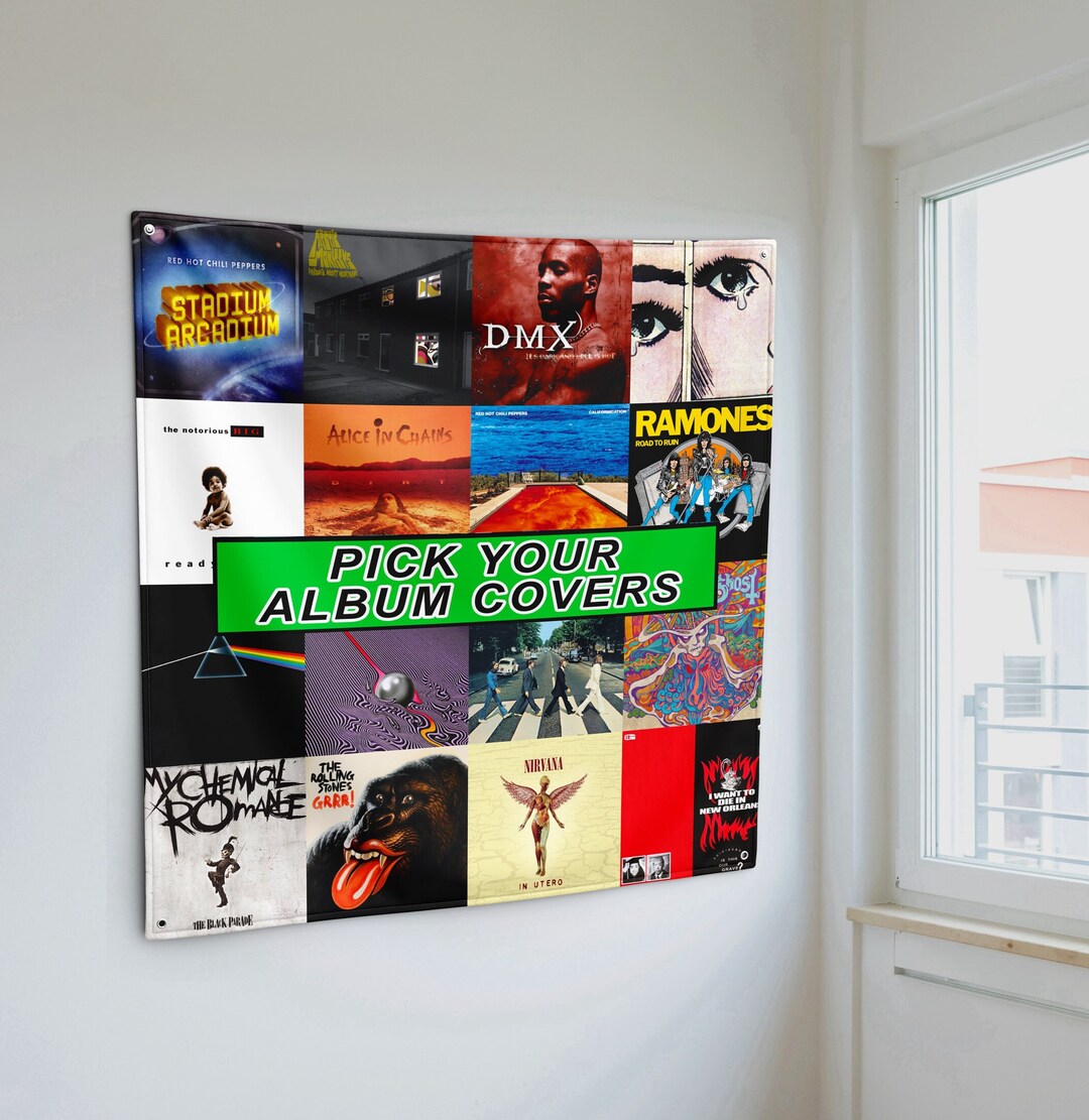 Custom Album Collage Flag Tapestry Poster Dorm Music Merch Banner