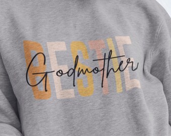 Bestie Godmother Crewneck Sweatshirt, Retro Godmother Pullover, God Mother Proposal Gift, Godmama Gift, Comfort Colors God Mom Aesthetic