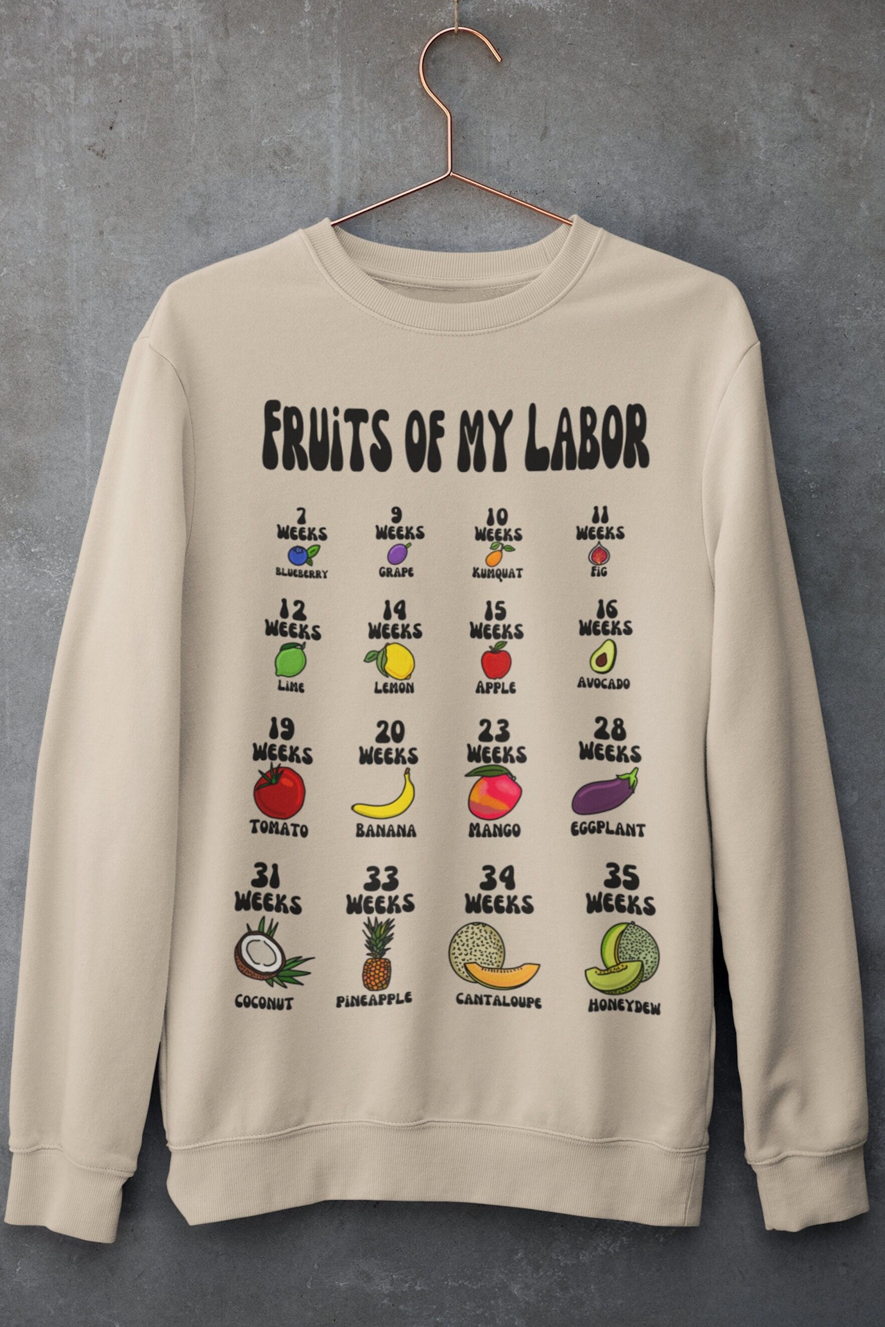 Fruits Labor Sweatshirt, Baby Announcement Crewneck, Pregnancy Reveal Maternity Pullover, New Mom Gift, Baby Shower Gift, Pregnancy Gift Tee