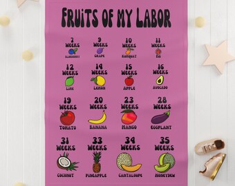 Fruits Labor Soft Fleece Baby Blanket, Baby Announcement Blanket, Pregnancy Reveal Maternity Gift, New Mom Gift, Baby Shower Present
