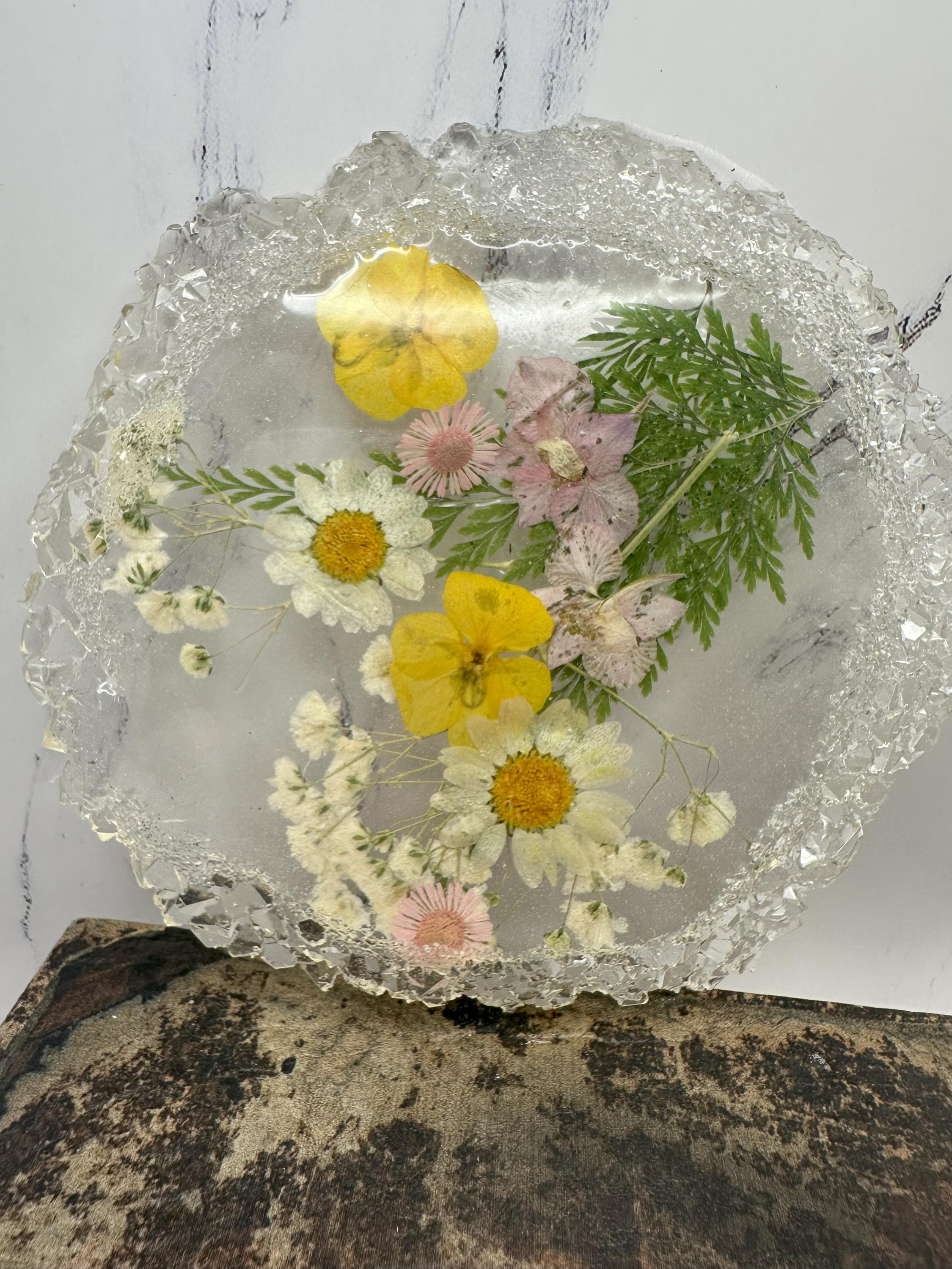 Exquisite Handmade Dried Floral Resin Coasters, Coaster Sets, Dried