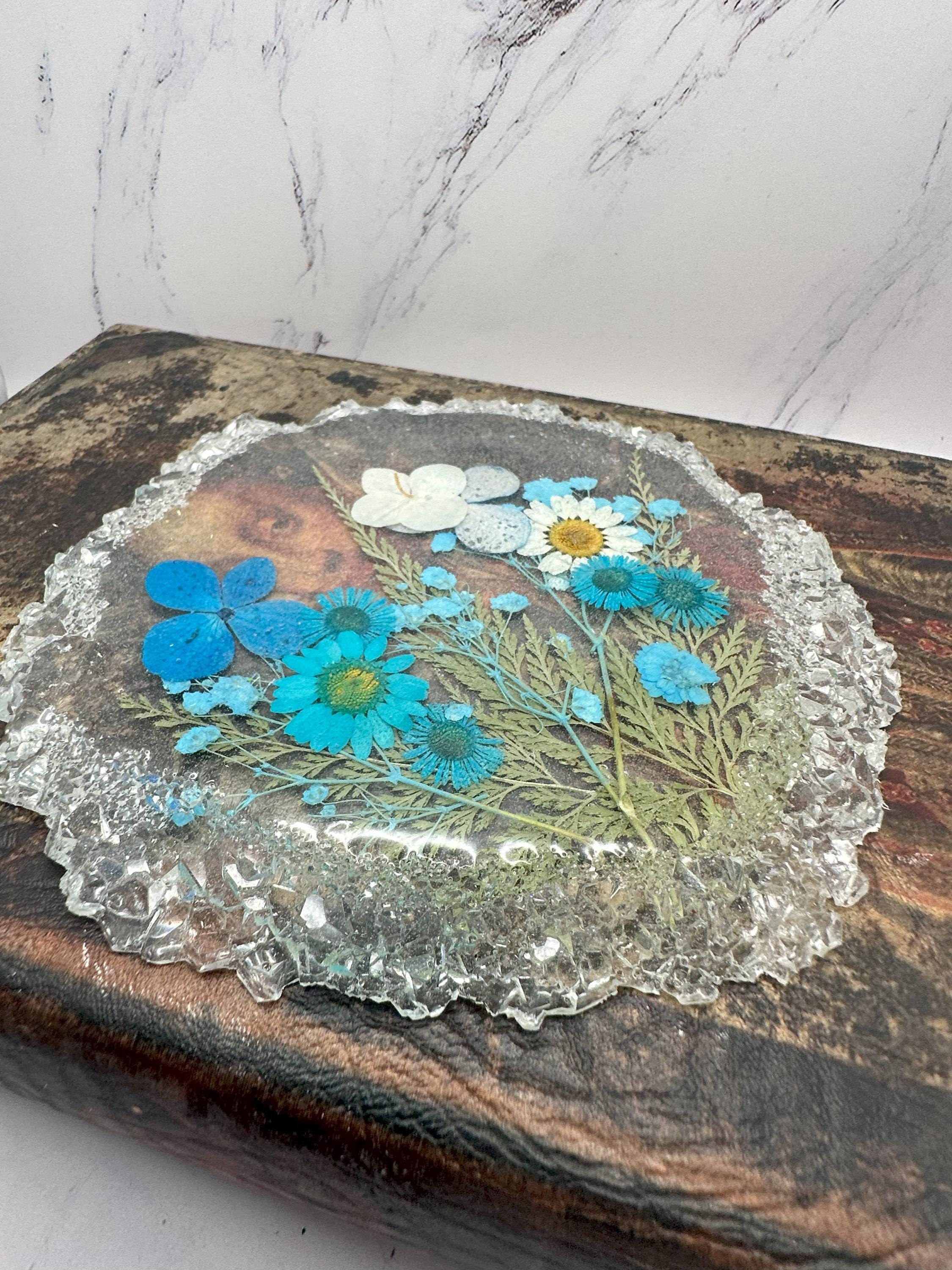 Exquisite Handmade Dried Floral Resin Coasters, Coaster Sets, Dried