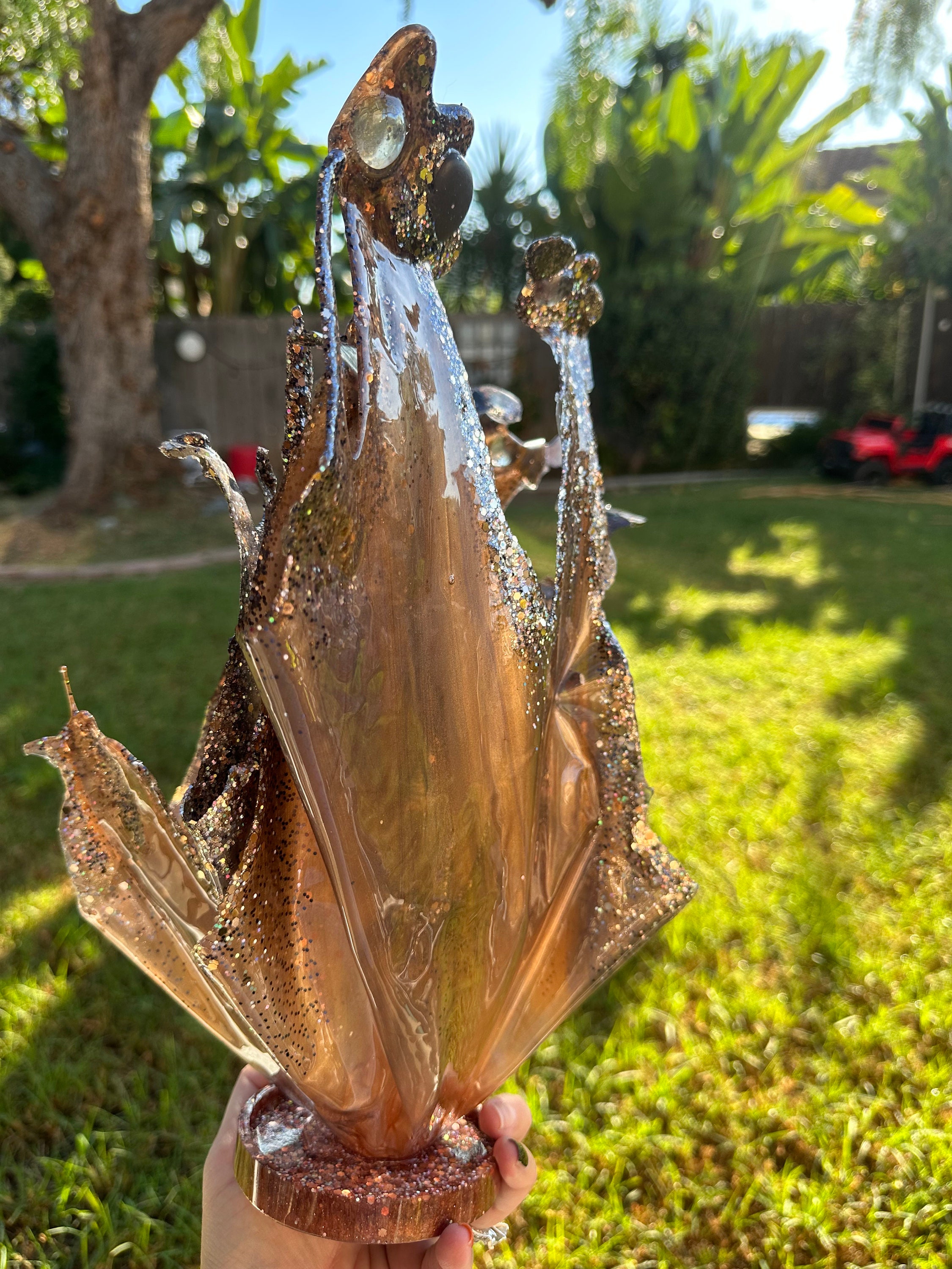 Golden Water Drop Sculpture