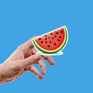 Wassermelonen-Aufkleber / Wassermelonen-Aufkleber / Scheibe der Wassermelone / Obst-Aufkleber / Wasserdichter Aufkleber / Lebensmittel-Aufkleber