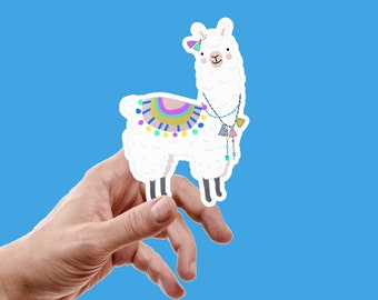 Lama-Aufkleber / Partytier-Aufkleber / Party-Lama-Aufkleber / Süßer Lama-Aufkleber