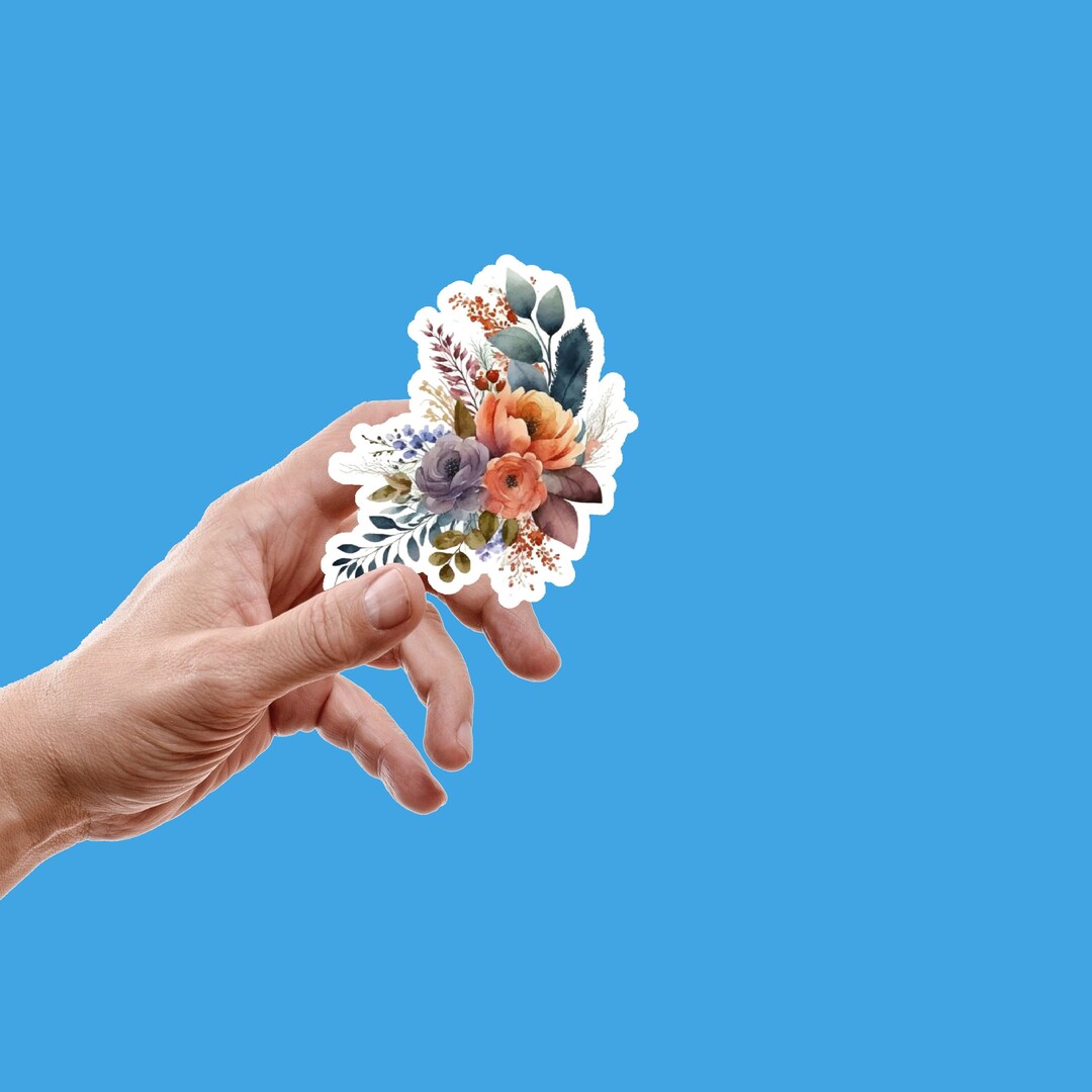 Watercolor Flowers Sticker / Watercolor Floral Sticker / Flower Bouquet ...