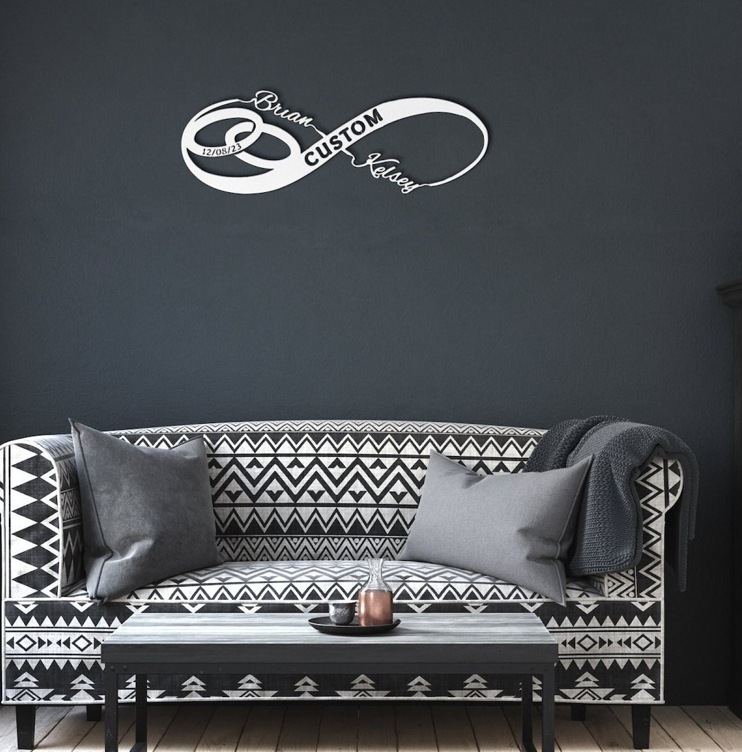 Custom Metal Infinity Wall Art With Personalized Names and Etsy