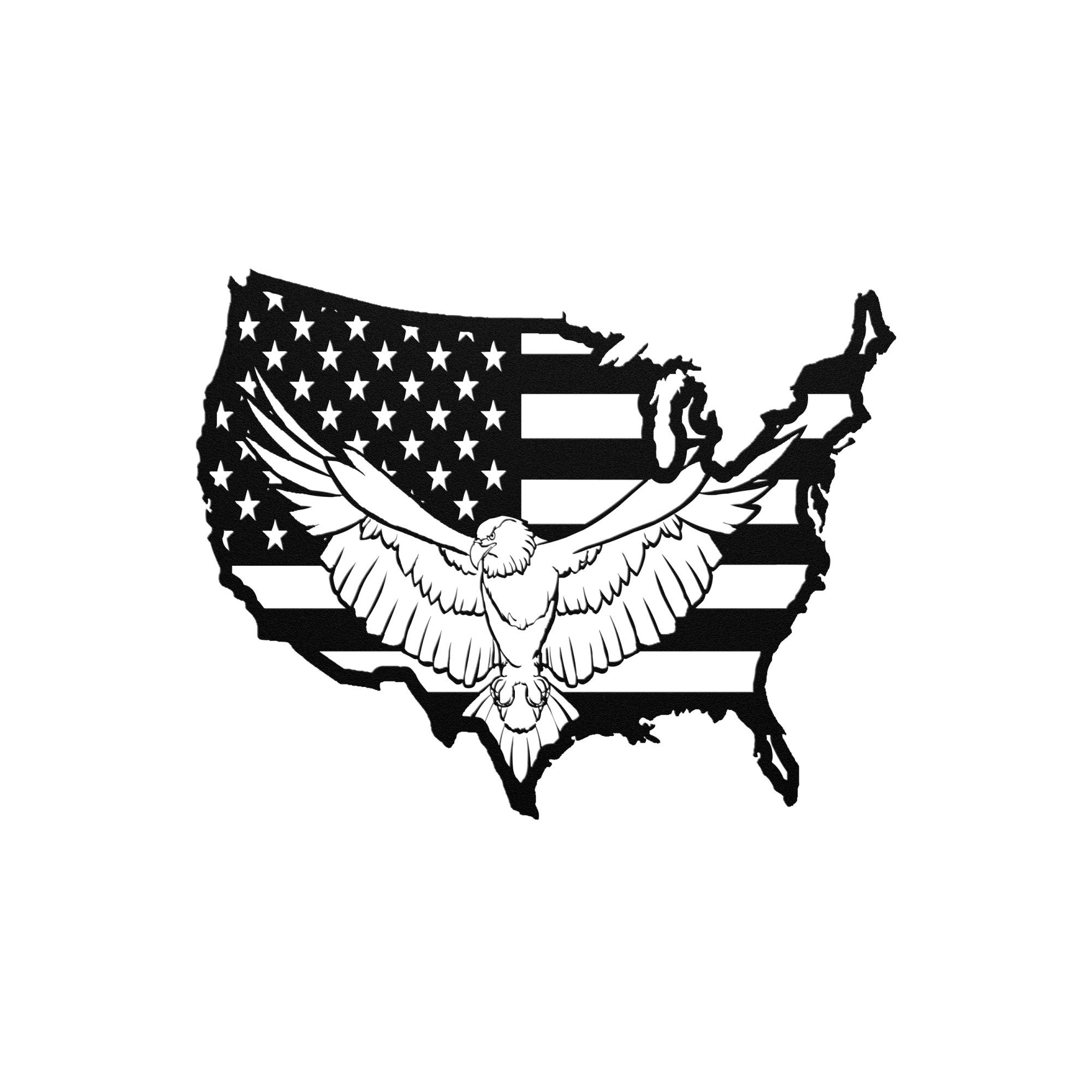 United States of America Wall Art Metal With USA Flag and Bald Eagle