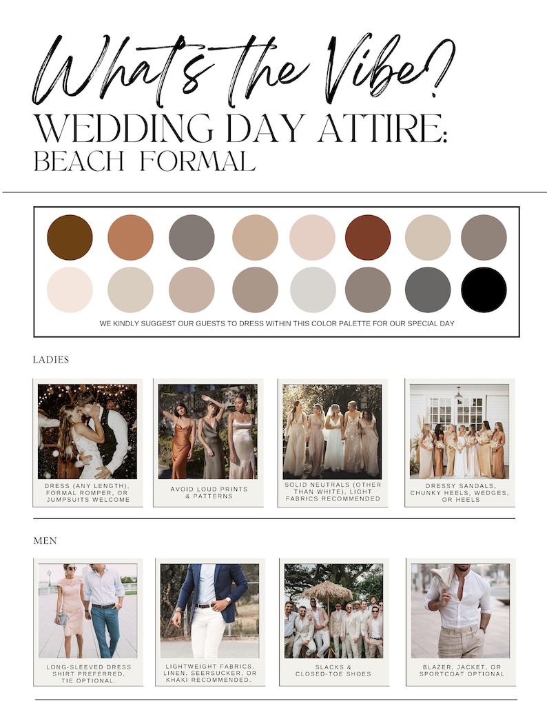 Wedding Guest Dress Code Template - Etsy