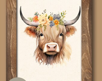 Highland Cow Digital Print