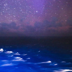 Digital JPG of Ocean and Night Sky Stars