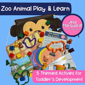 Zoo Animal Play & Learn - Themed Activity Bag, Quiet Bag for Toddler Development!