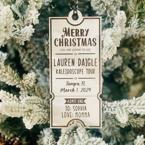 Custom Admit One Ticket Ornament, Konzert Ornament, Ornament für besondere Anlässe