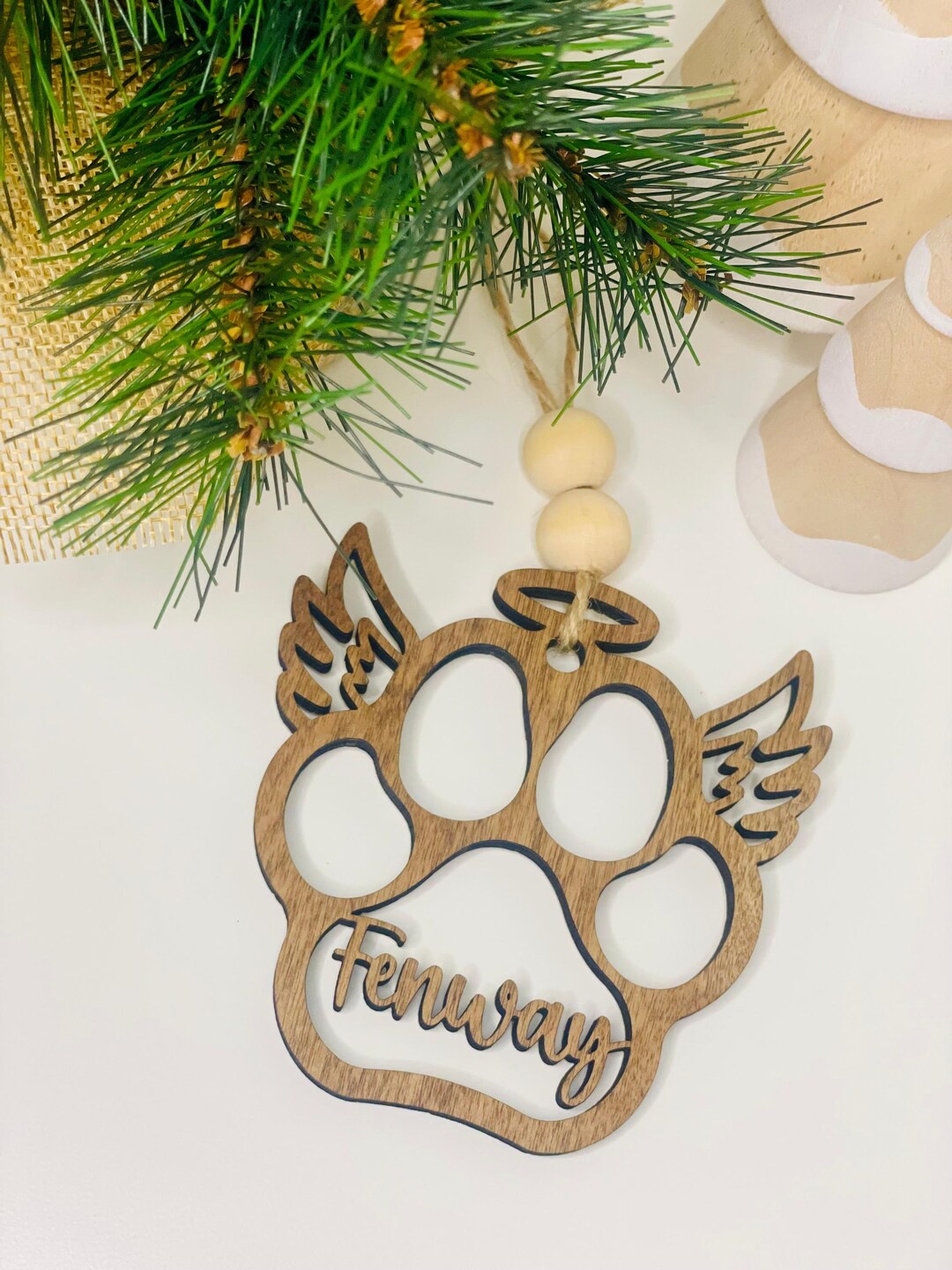 Personalized Pet Memorial Ornament, Dog Paw Ornament, Cat Paw Ornament ...