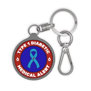 Type 1 Diabetic Medical Alert Keyring: T1D Safety Accessory