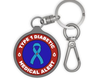 Sleutelhanger medische waarschuwing voor diabetes type 1: T1D-veiligheidsaccessoire