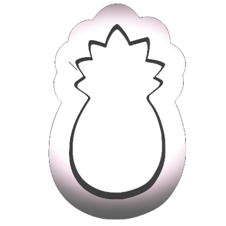Pineapple Shaped Plastic Cookie Cutter - Fruit Shape Cutters - Polymer ...