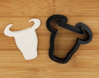 Texas Longhorn Shaped Plastic Cookie Cutter - Polymer Clay Cutter - Fondant Cutter - Craft Cutters - 3d Printed Cookie Cutter