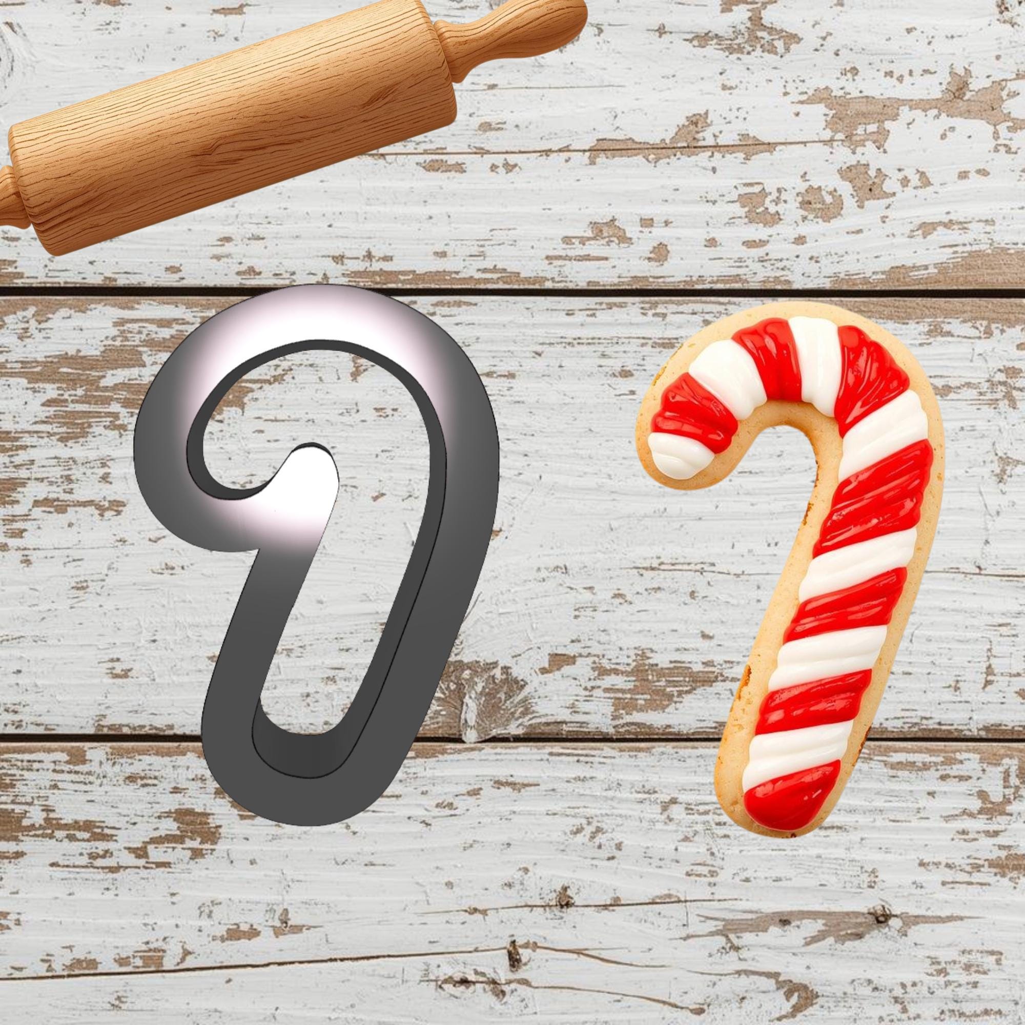 Candy Cane Cutter Candy Cane Shaped Cookie Cutter - Etsy