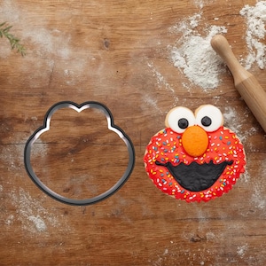Elmo or Cookie Monster Shaped Plastic Cookie Cutter - Polymer Clay Cutter - Fondant Cutter - Craft Cutters - 3d Printed Cookie Cutter