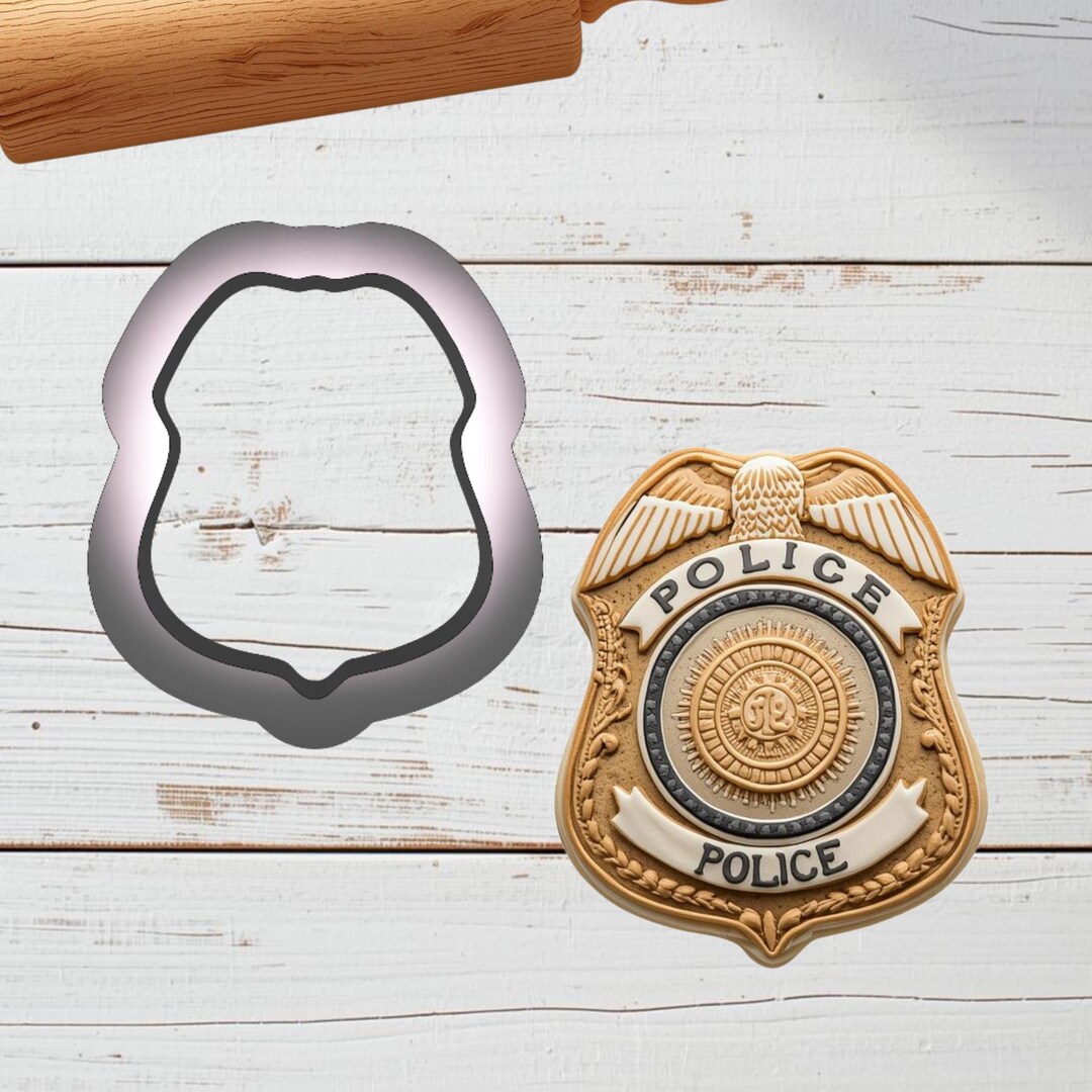 Police Cutter Police Badge Shaped Plastic Cookie Cutter - Polymer Clay Cutter ...
