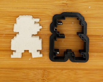 Pixel Mario Shaped Plastic Cookie Cutter - 8-Bit Game Cookie Cutter - Polymer Clay Cutter - Craft Cutters - Fondant Cutter - 3d Printed