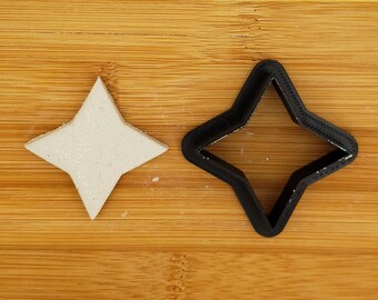 4 Point Star Shaped Plastic Cookie Cutter - Polymer Clay Cutter - Fondant Cutter - Craft Cutters - 3d Printed Cookie Cutter